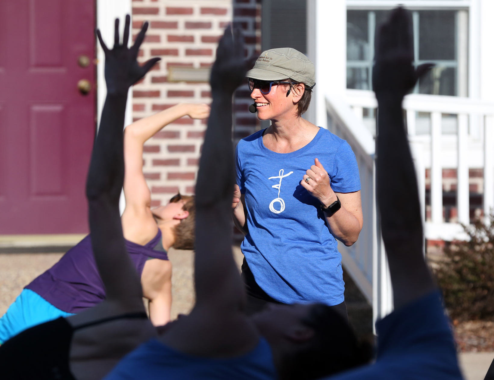 Street yoga in La Crosse
